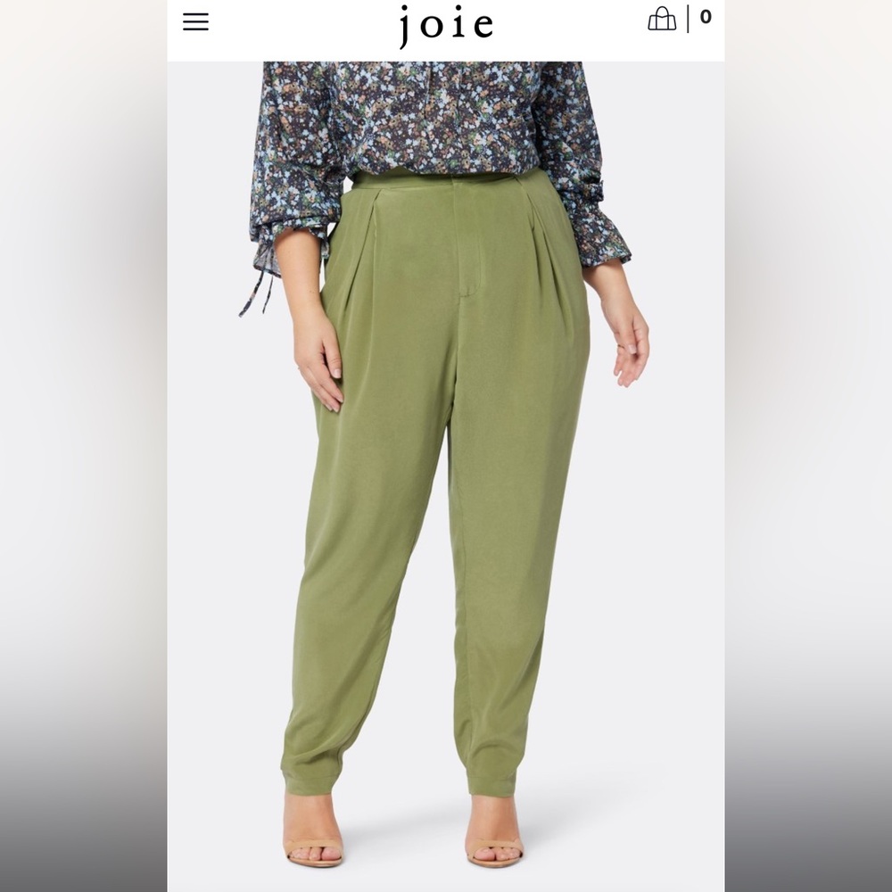 Joie Salina Silk Pant, Light Blue, size 6